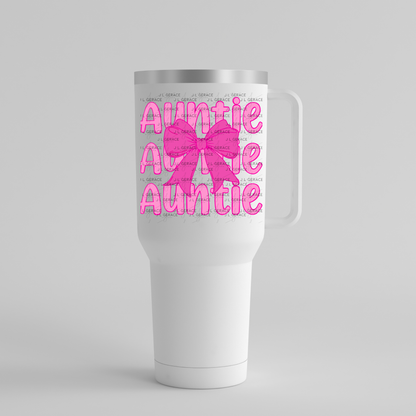 Auntie Bow PNG – Cute Pink Typography Sublimation Design