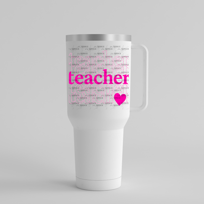 Teacher Teacher Heart Pink PNG Digital Download
