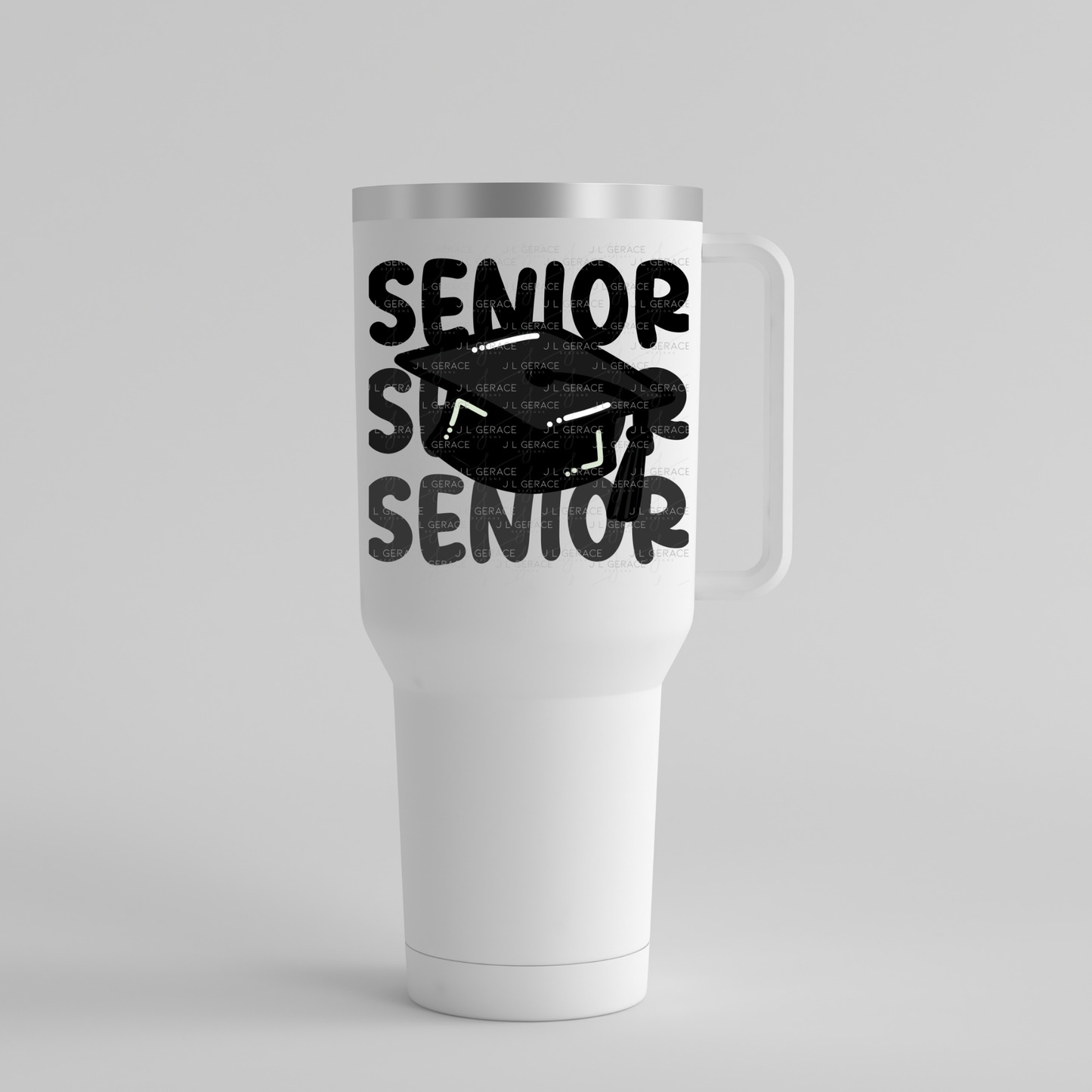 Senior PNG – Black Graduation Cap Lettering Design