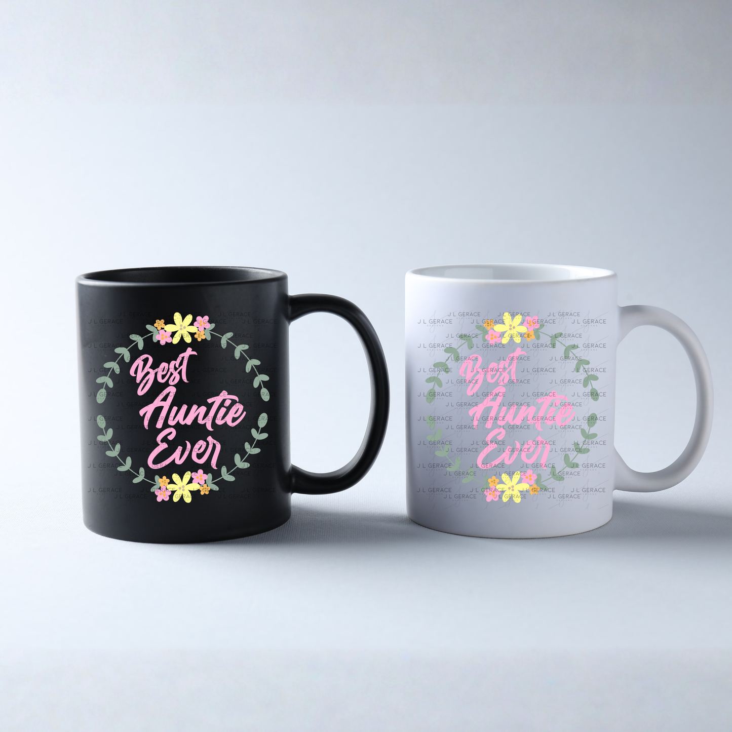Best Auntie Ever PNG – Floral Wreath Script Sublimation Design