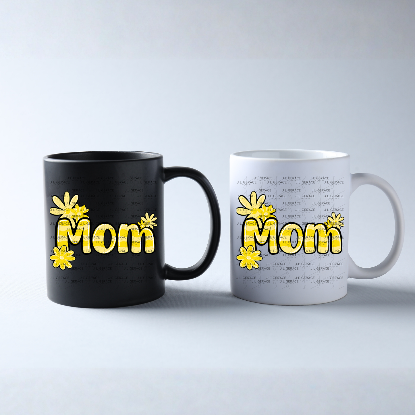 Mom Daisy and Stripes Floral Yellow PNG Design