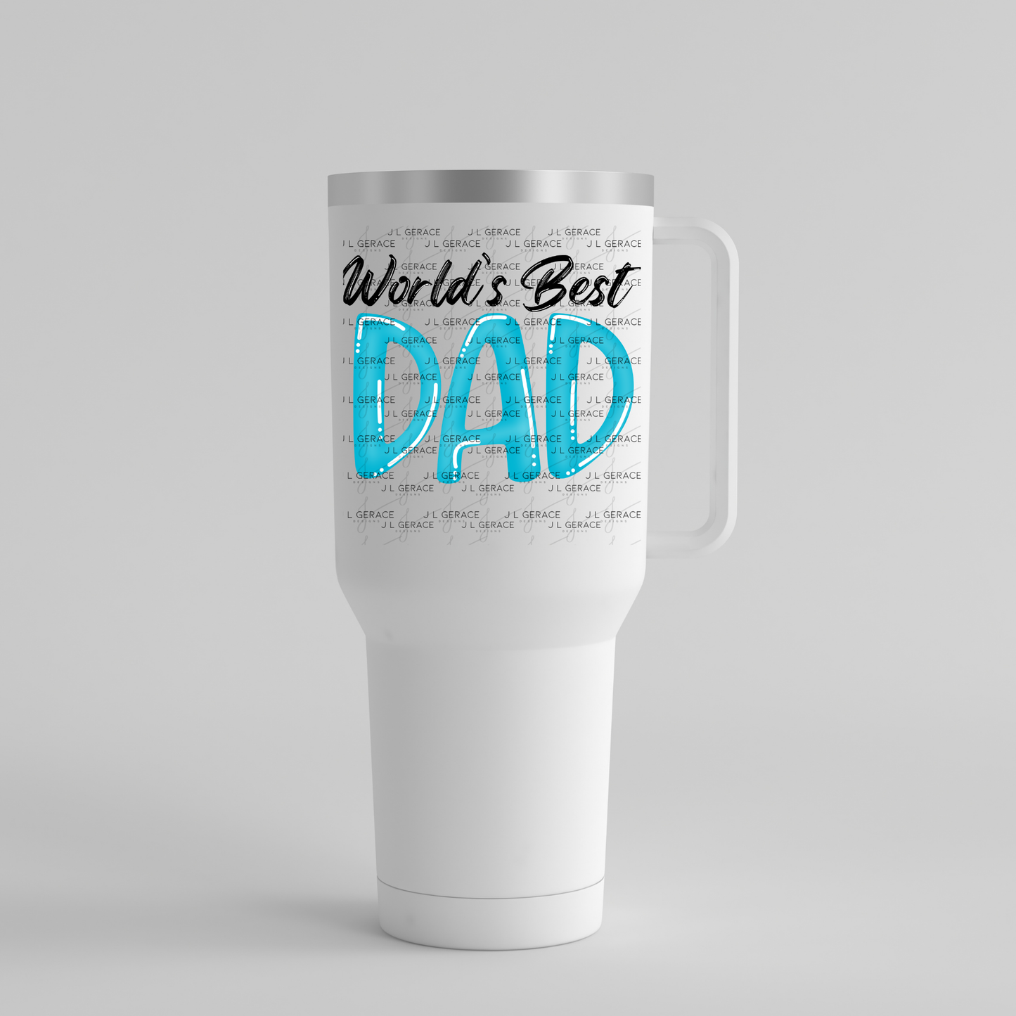 World’s Best Dad PNG – Teal Glossy Typography Design for Father’s Day