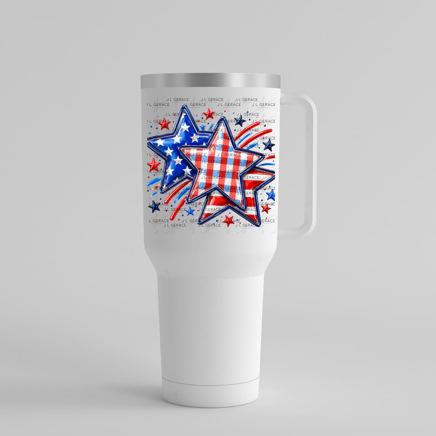 Patriotic Stars Fireworks PNG Design