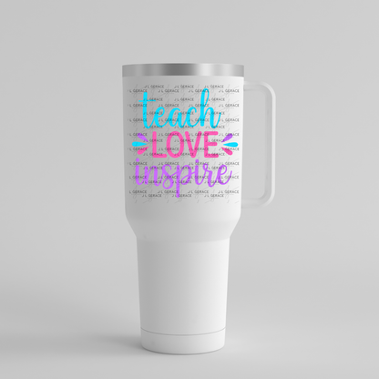 Teach Love Inspire Teacher Color PNG