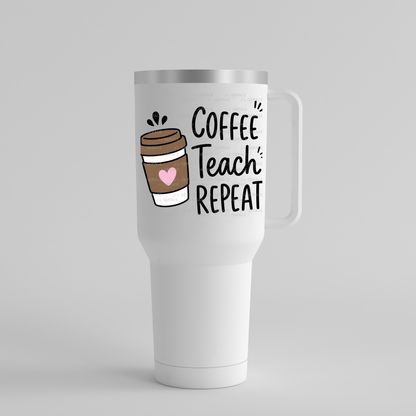 Coffee Teach Repeat PNG Sublimation Design Teacher Appreciation Digital Download