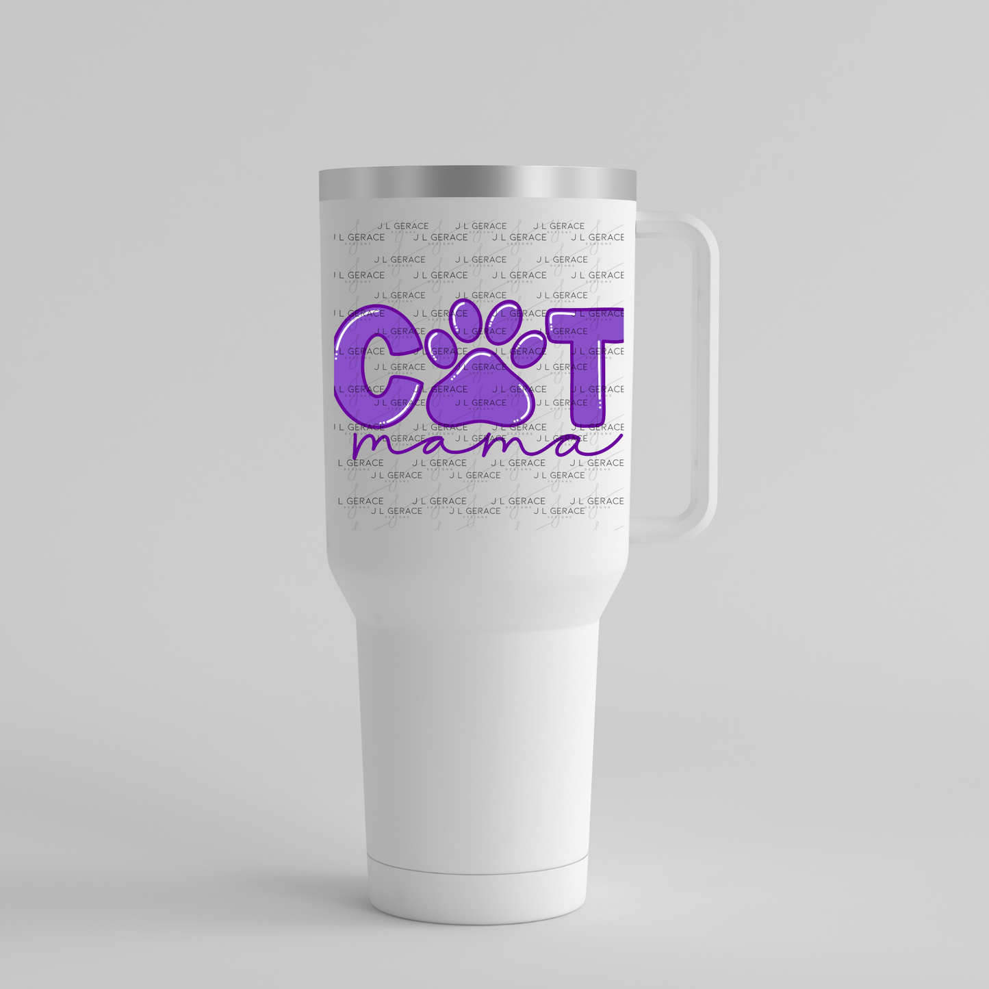 Cat Mama PNG – Purple Paw Print Pet Lover Sublimation Design