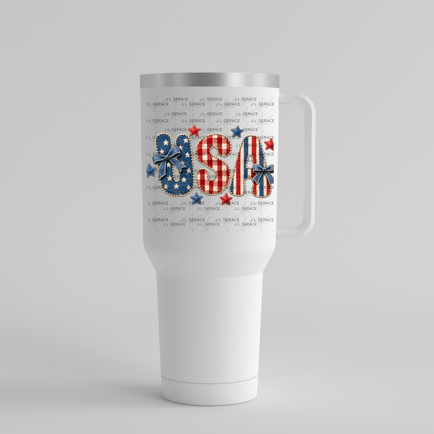 Patriotic USA Fabric Letters PNG Design