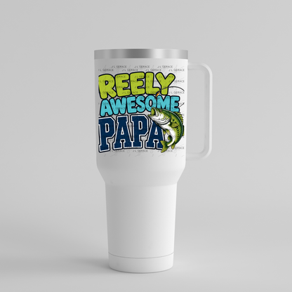 Reely Awesome Papa PNG – Bass Fishing Sublimation Design