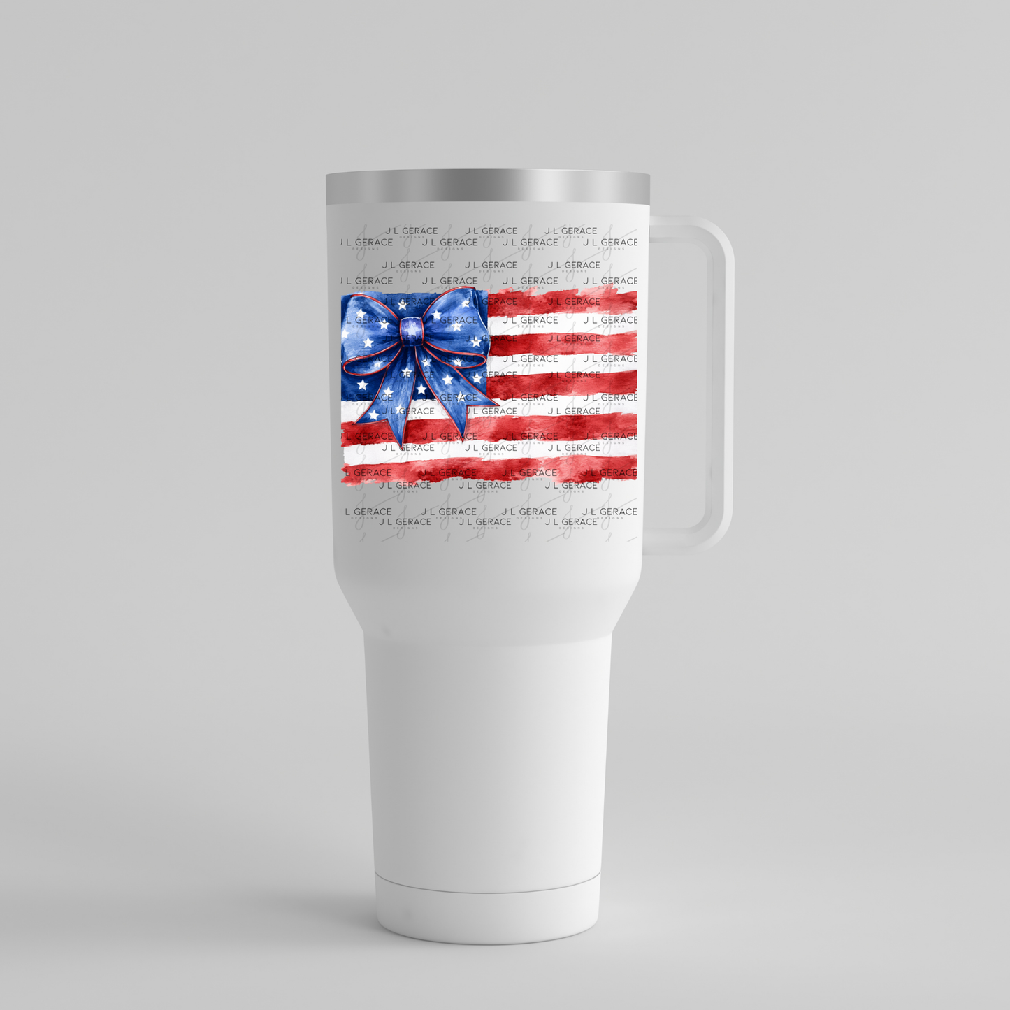 America Watercolor Flag Bow PNG Design