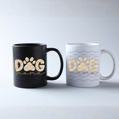 Dog Mama PNG – Neutral Tan Paw Print Sublimation Design