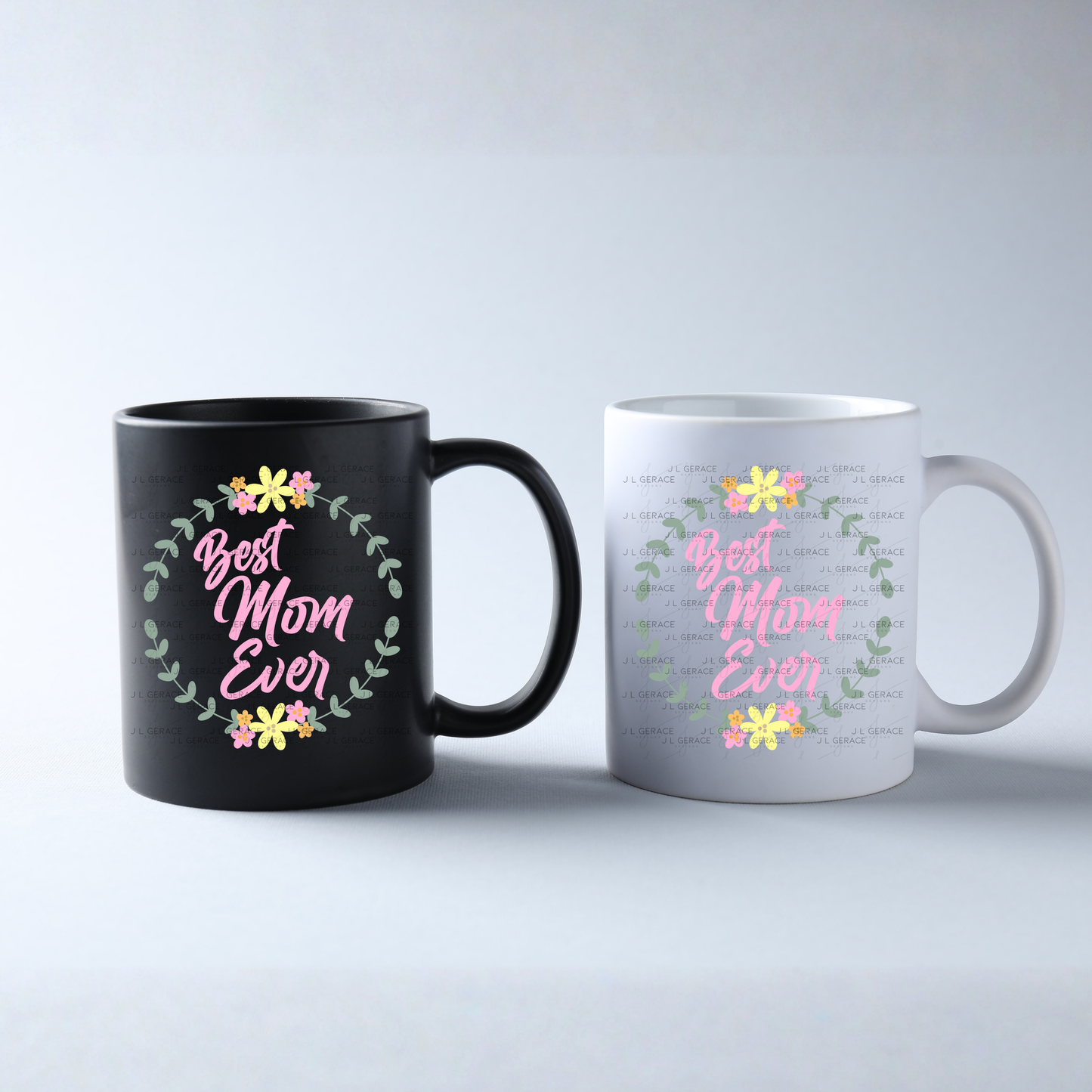 Best Mom Ever Floral Wreath PNG Design