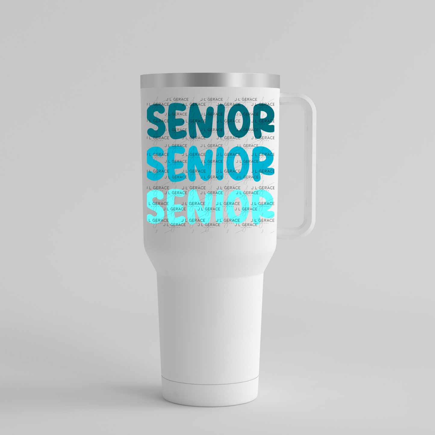 Senior PNG – Teal Gradient Graduation Lettering Design