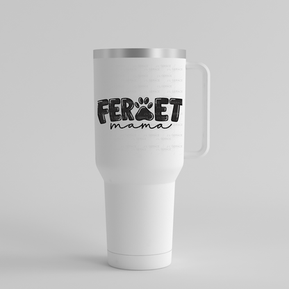 Ferret PNG – Black Paw Print Word Design for Pet Lovers