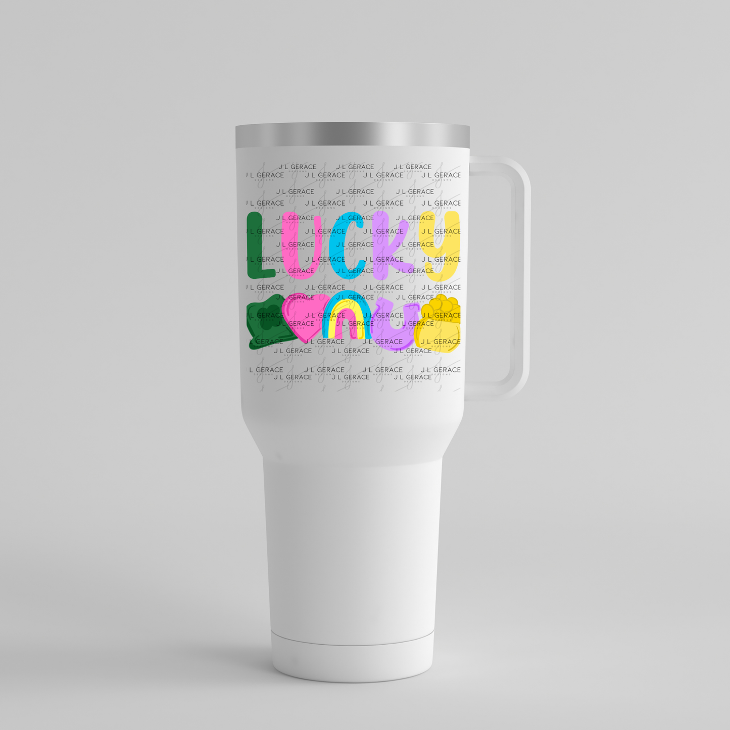 Lucky PNG, St Patrick Shirt Design, Rainbow Shamrock Sublimation PNG Download