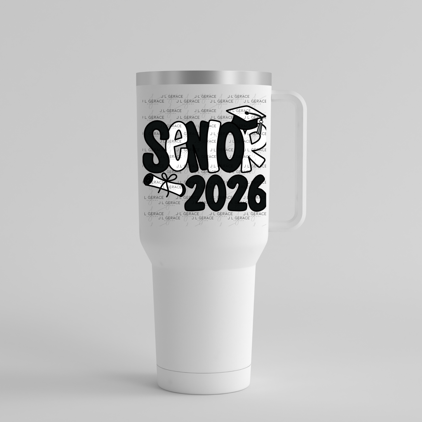 Senior 2026 PNG – Graduation Cap and Diploma Sublimation Design