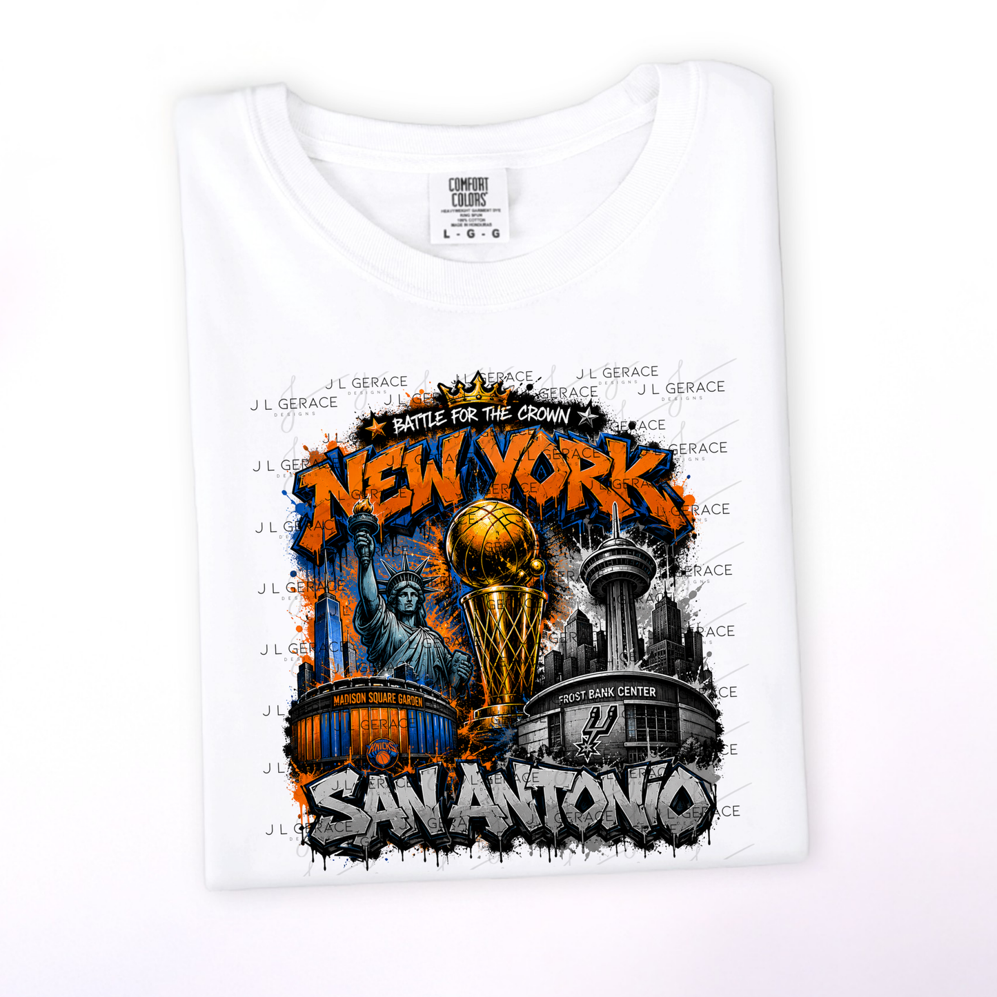 Graffiti New York vs San Antonio Basketball Finals PNG Design
