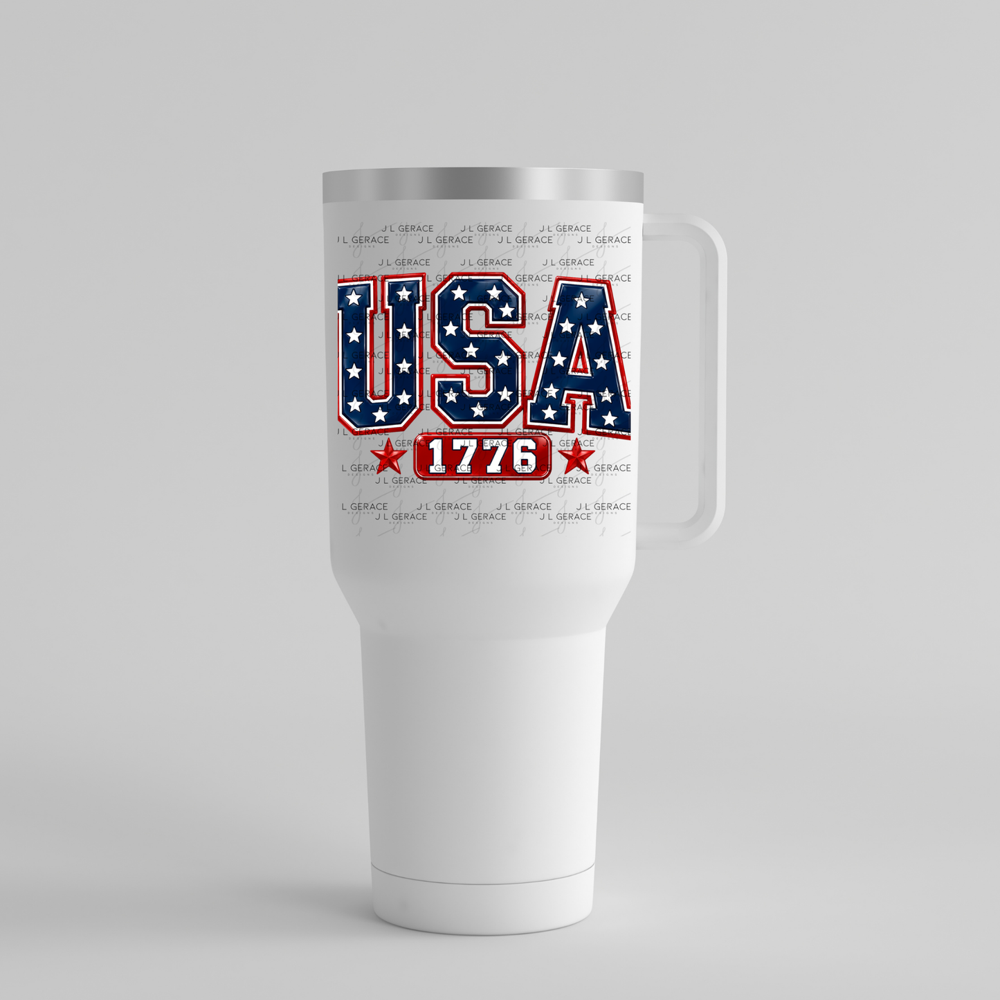 USA 1776 Glossy Patriotic PNG Design