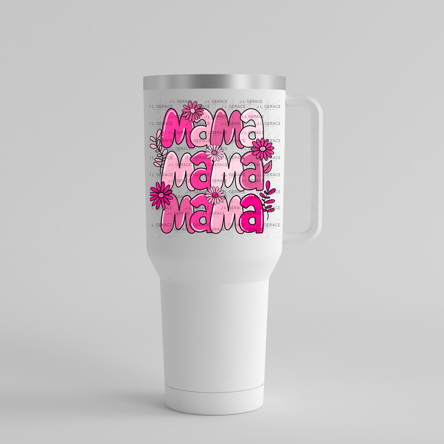Mama Mama Mama Pink Floral PNG Design