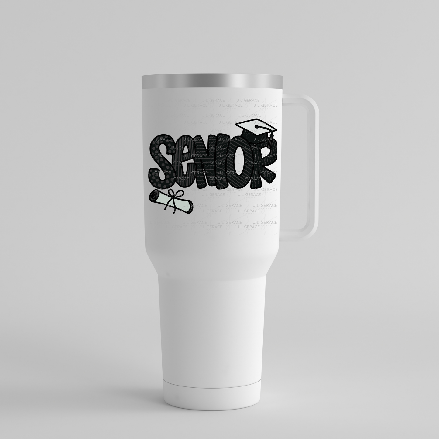 Senior PNG – Pattern Letter Graduation Sublimation Design
