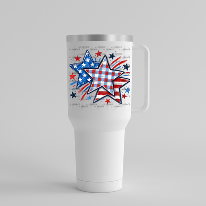 Patriotic Watercolor Stars PNG Design