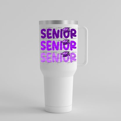 Senior PNG – Purple Graduation Cap Lettering Design