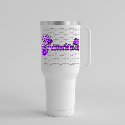 Grandma PNG – Purple Floral Name Sublimation Design