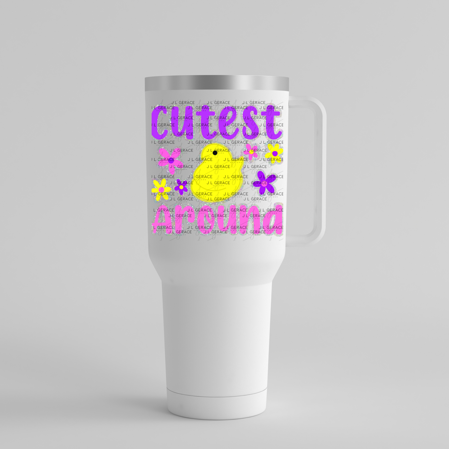 Cutest Chick Around Glitter Outline PNG