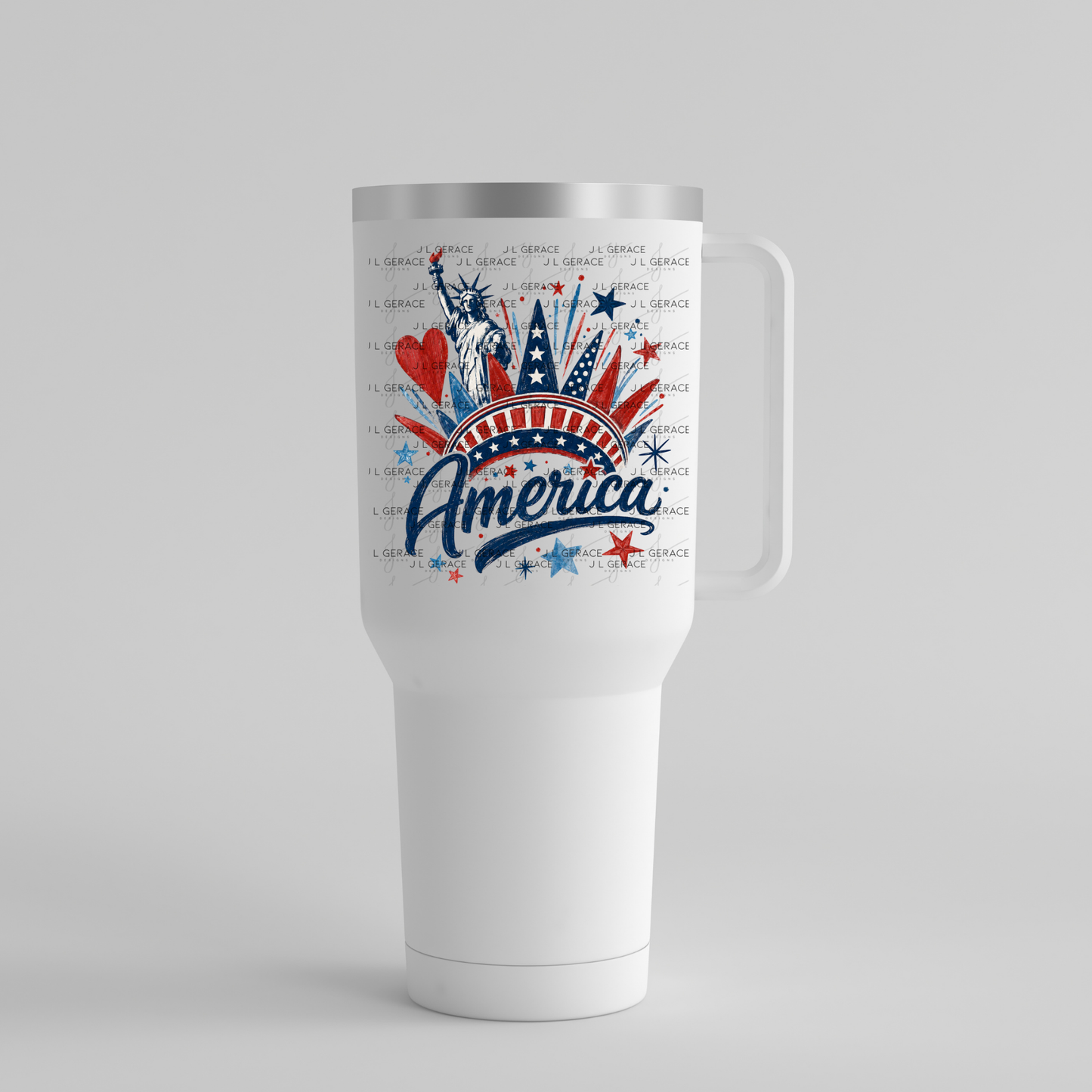 America Statue Liberty Fireworks Patriotic PNG Design