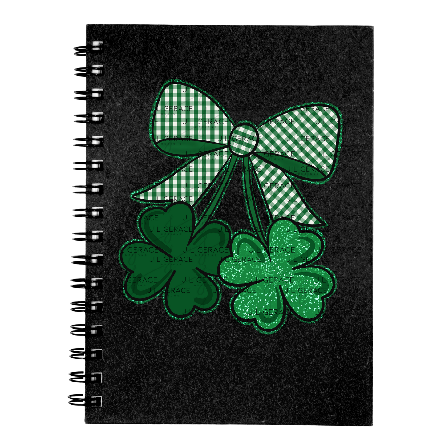 Shamrock Bow PNG Green Glitter Outline St Patricks Day Sublimation Digital Download