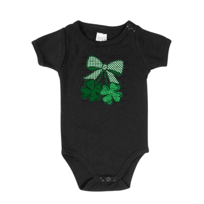 Shamrock Bow PNG Green Glitter Outline St Patricks Day Sublimation Digital Download