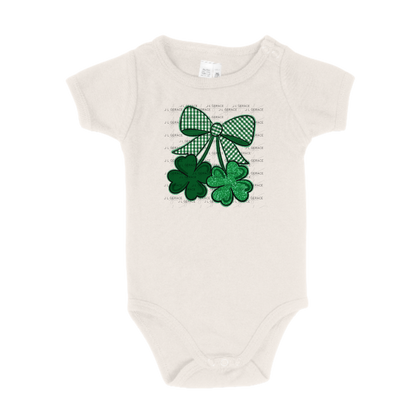 Shamrock Bow PNG Green Glitter Outline St Patricks Day Sublimation Digital Download