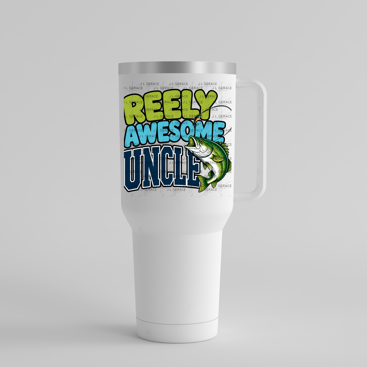 Reely Awesome Uncle PNG – Bass Fishing Sublimation Design