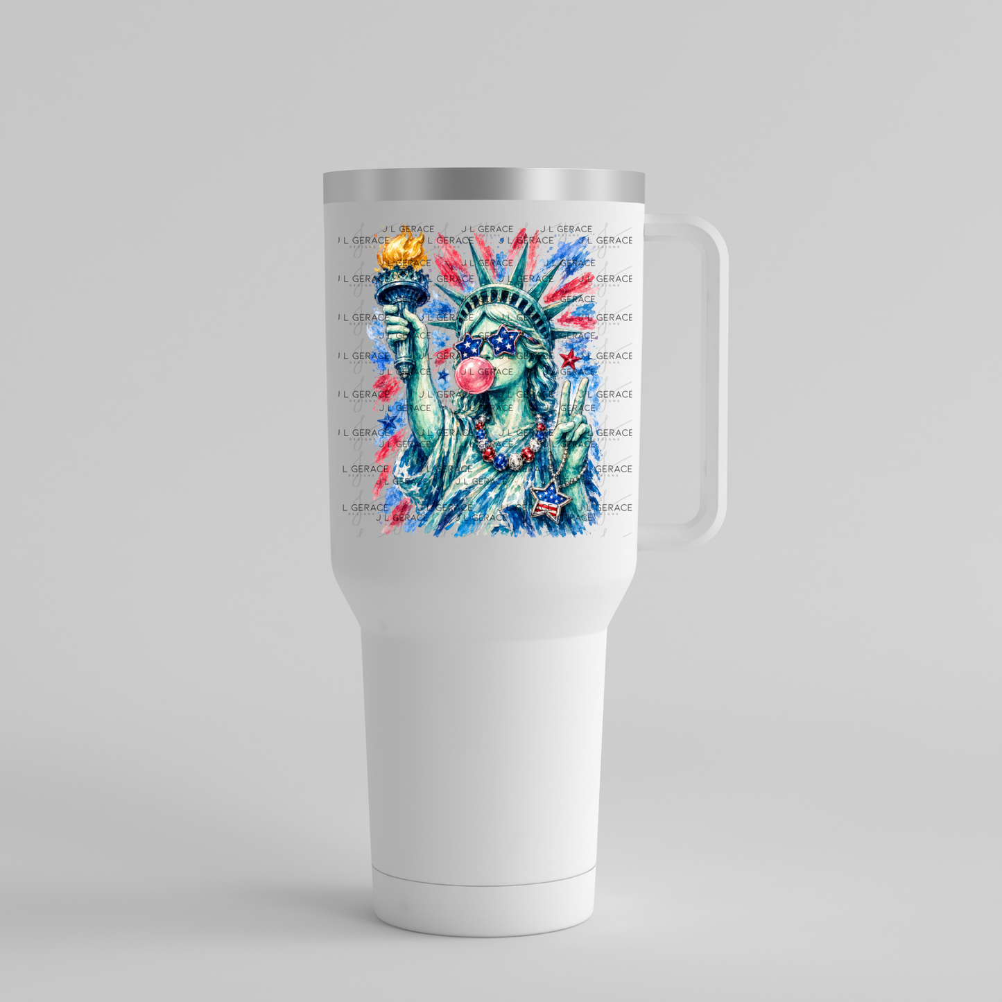 Liberty Statue Bubblegum Patriotic PNG Design