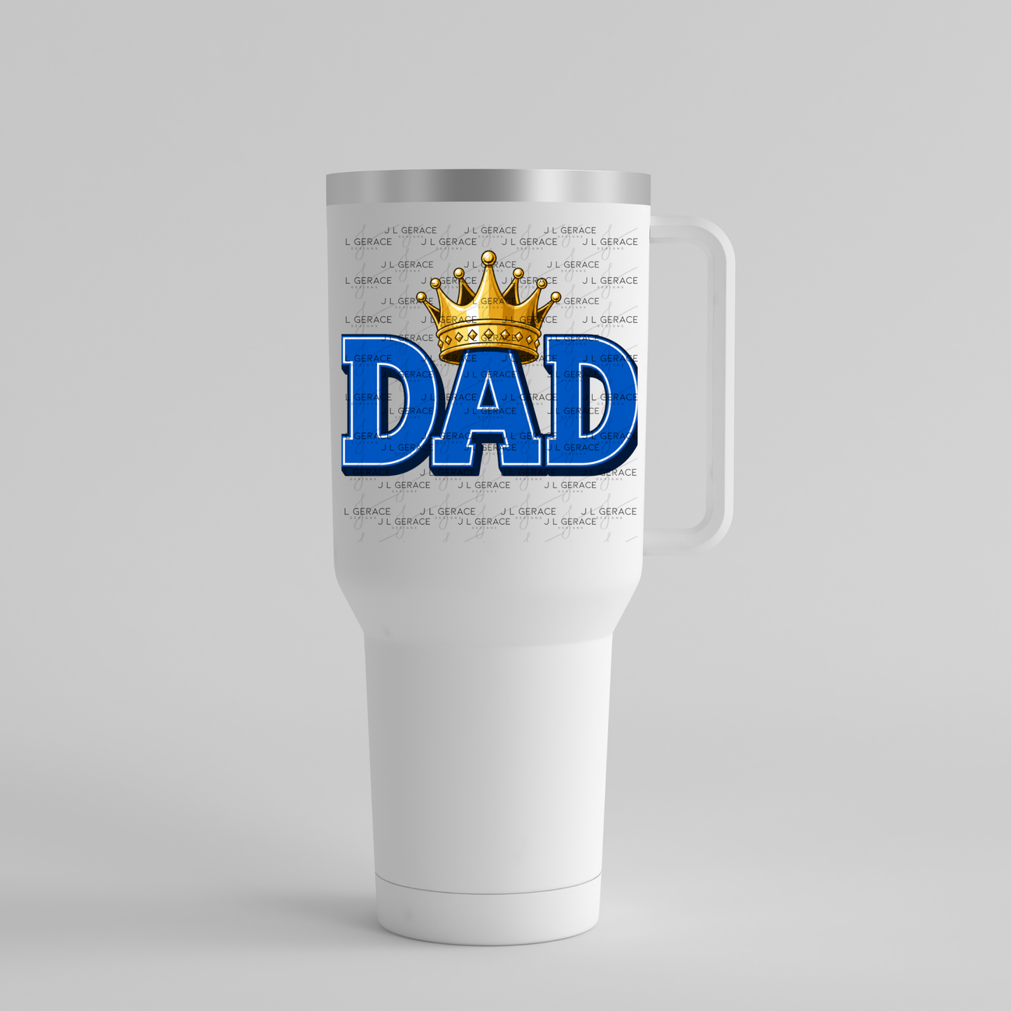 Dad PNG – Blue King Crown Typography Sublimation Design