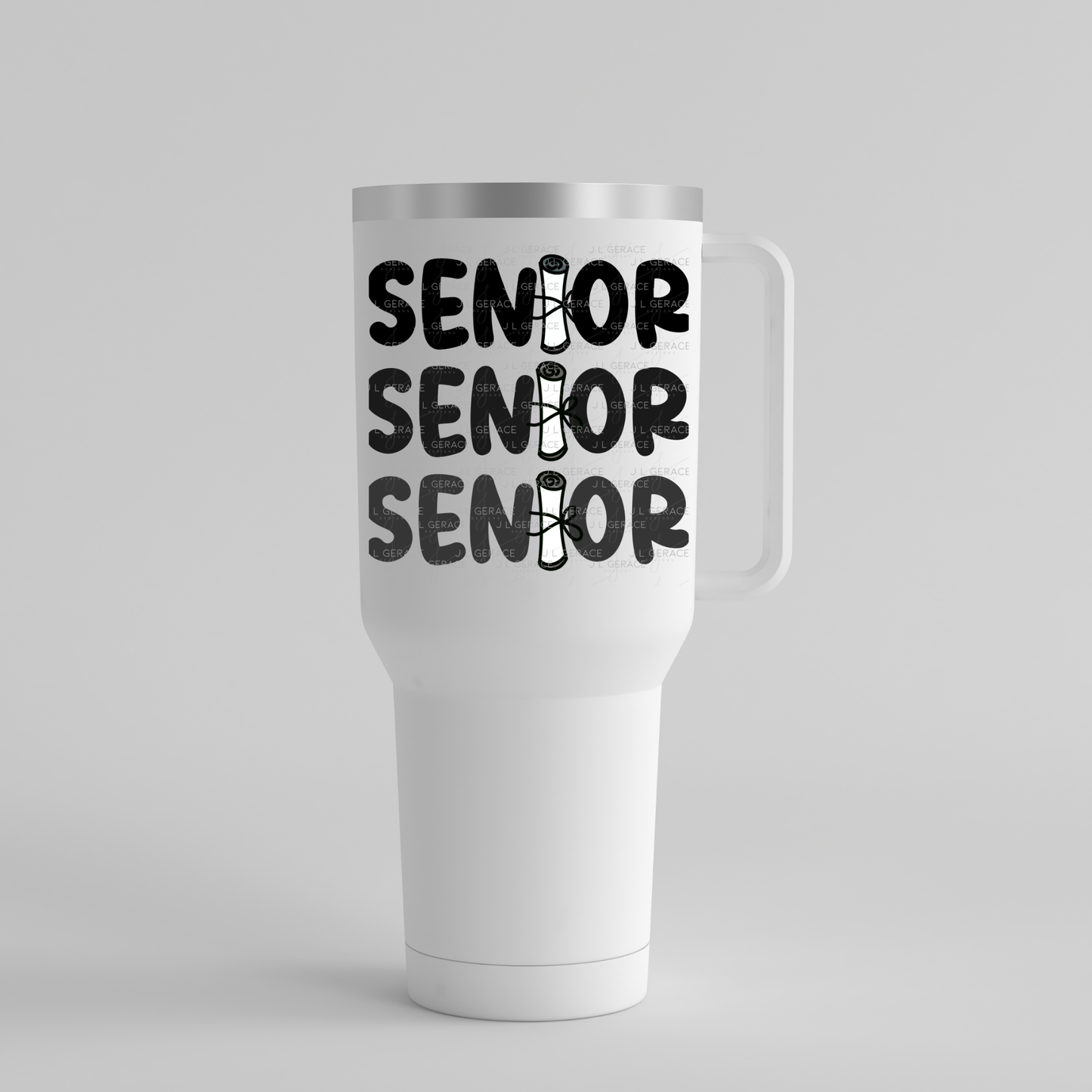 Senior PNG – Black Diploma Letter Graduation Design