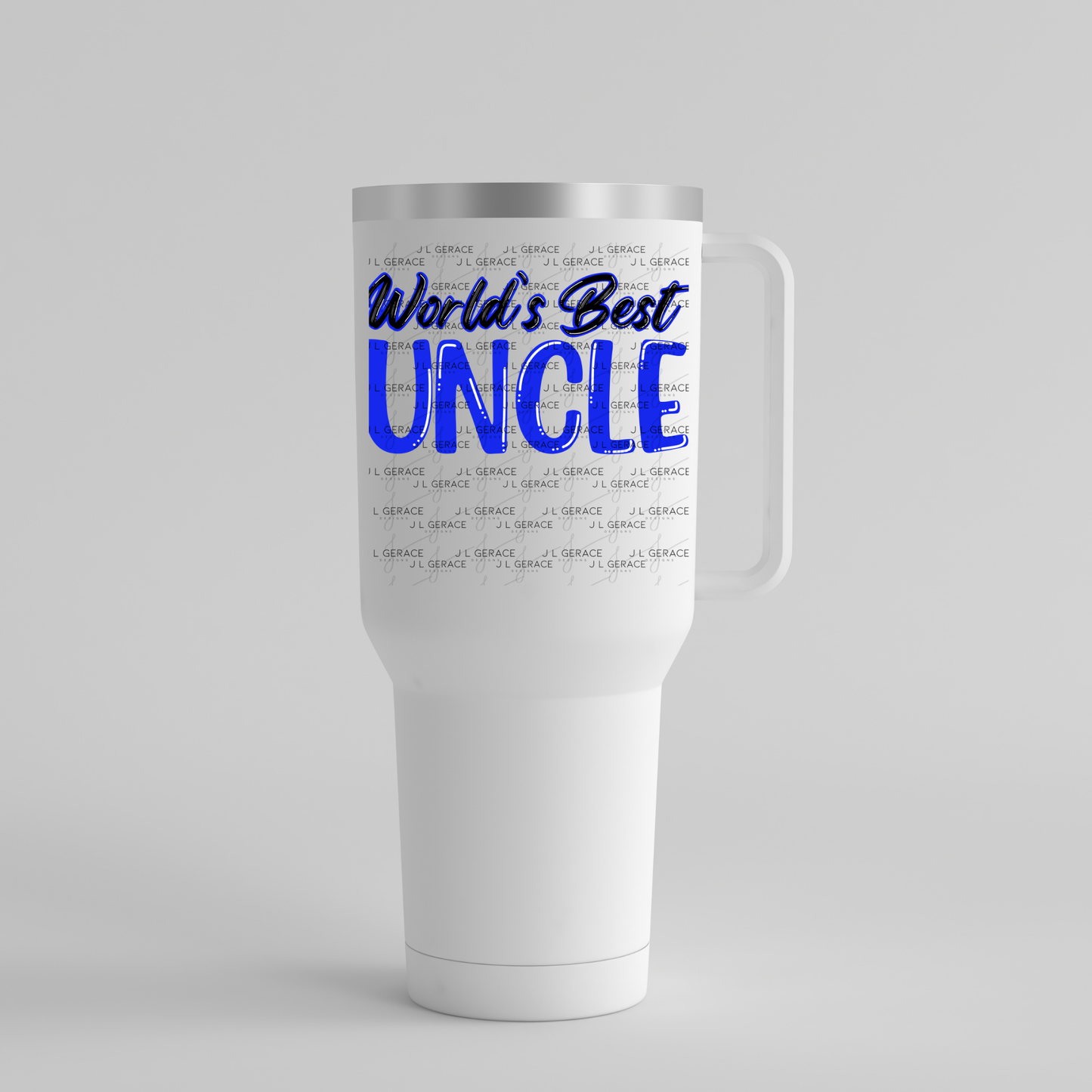World’s Best Uncle PNG – Blue Glossy Typography Quote Design