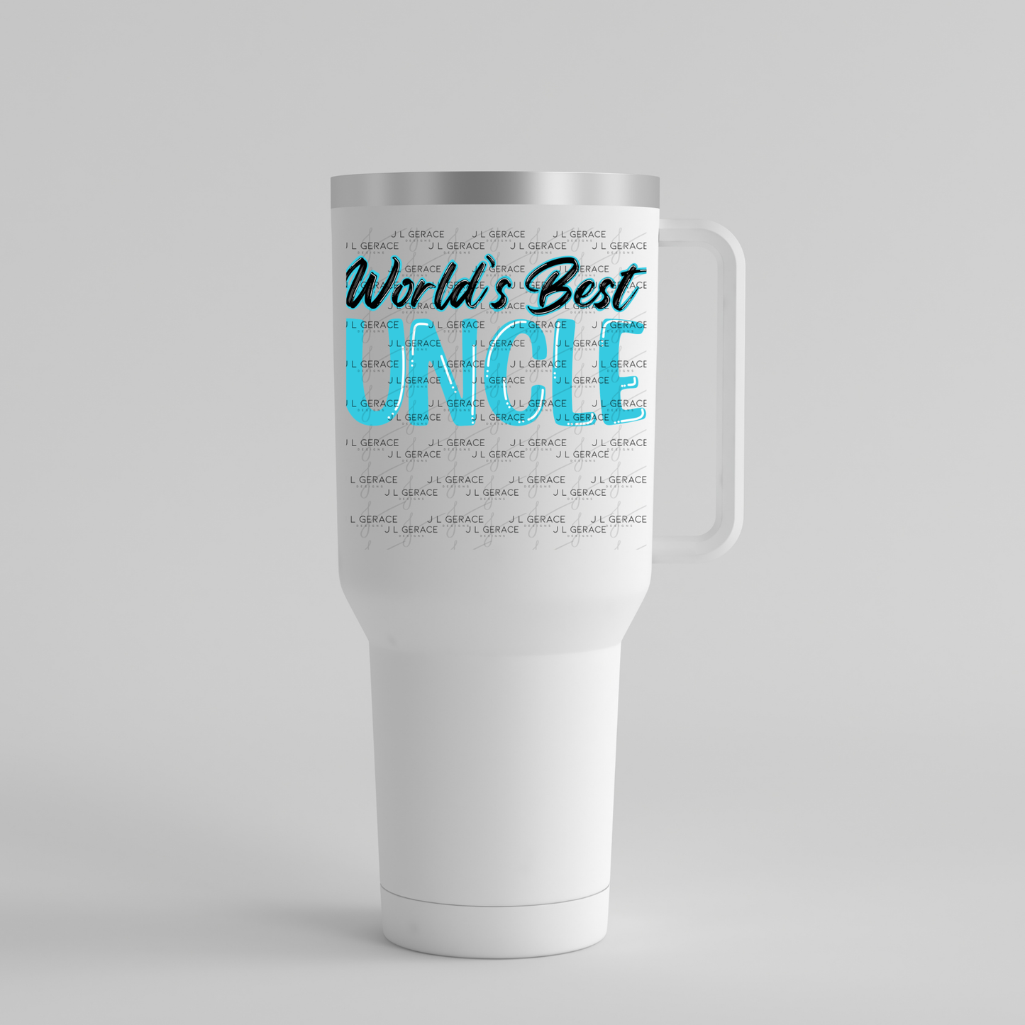 Worlds Best Uncle PNG – Teal Glossy Typography Sublimation Design