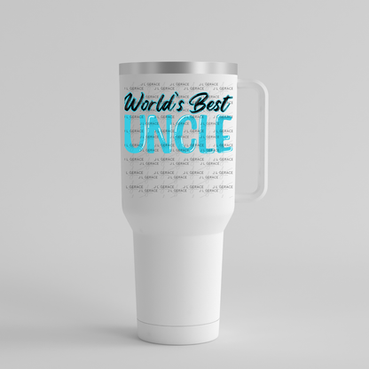 Worlds Best Uncle PNG – Teal Glossy Typography Sublimation Design