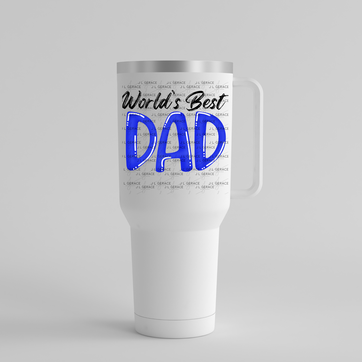 World’s Best Dad PNG – Blue Glossy Typography Design for Father’s Day