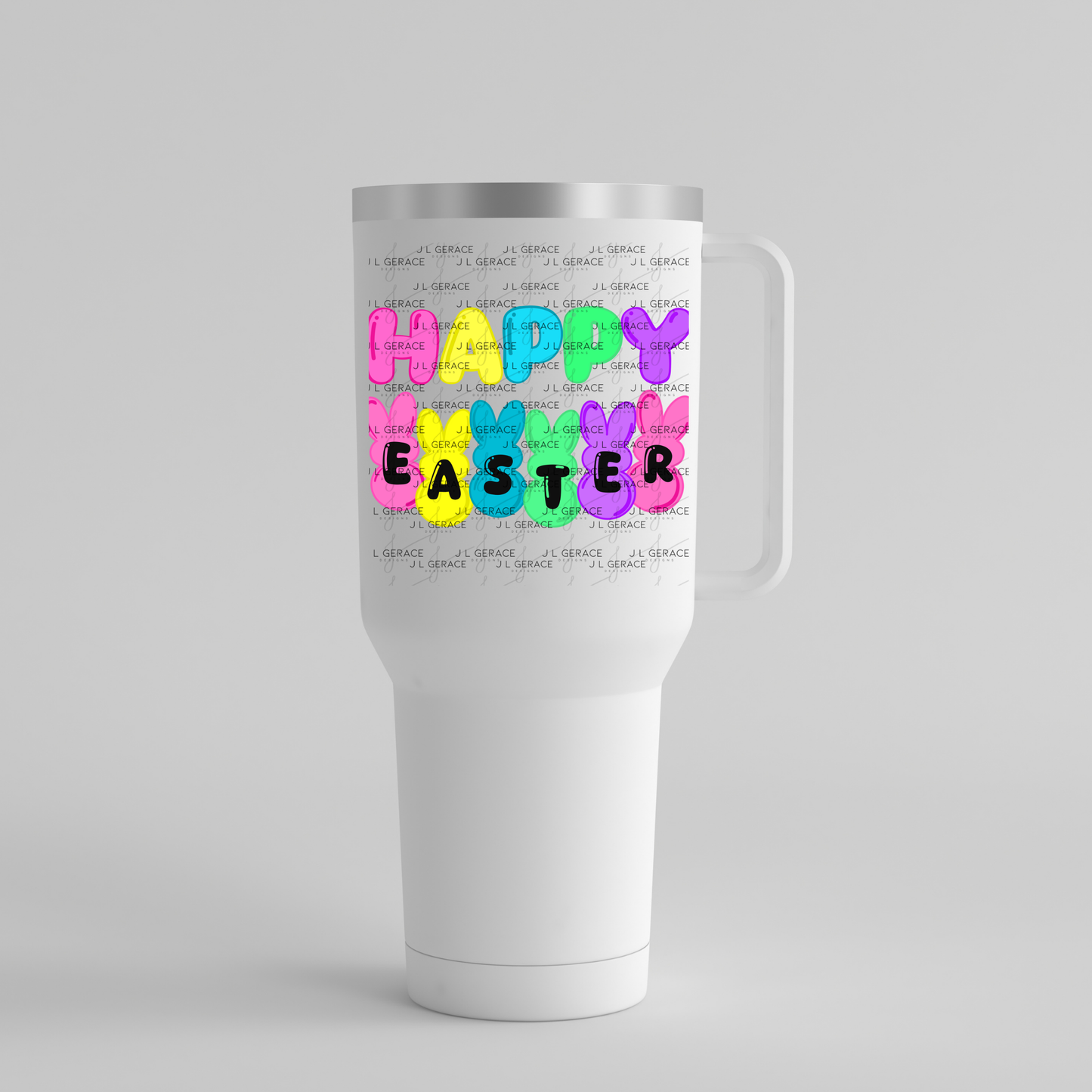 Happy Easter Bunny Clipart Sublimation PNG Peeps Bunny Letter Design