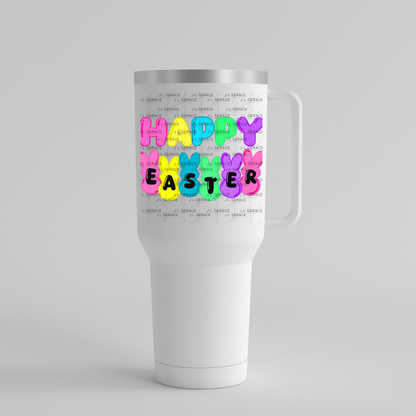 Happy Easter Bunny Clipart Sublimation PNG Peeps Bunny Letter Design