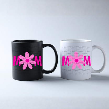 Mom Daisy Floral Pink Gradient PNG Design