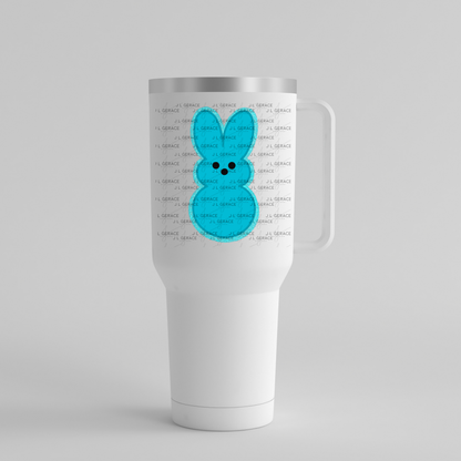 Blue Glitter Bunny Peep Easter Clipart Sublimation PNG