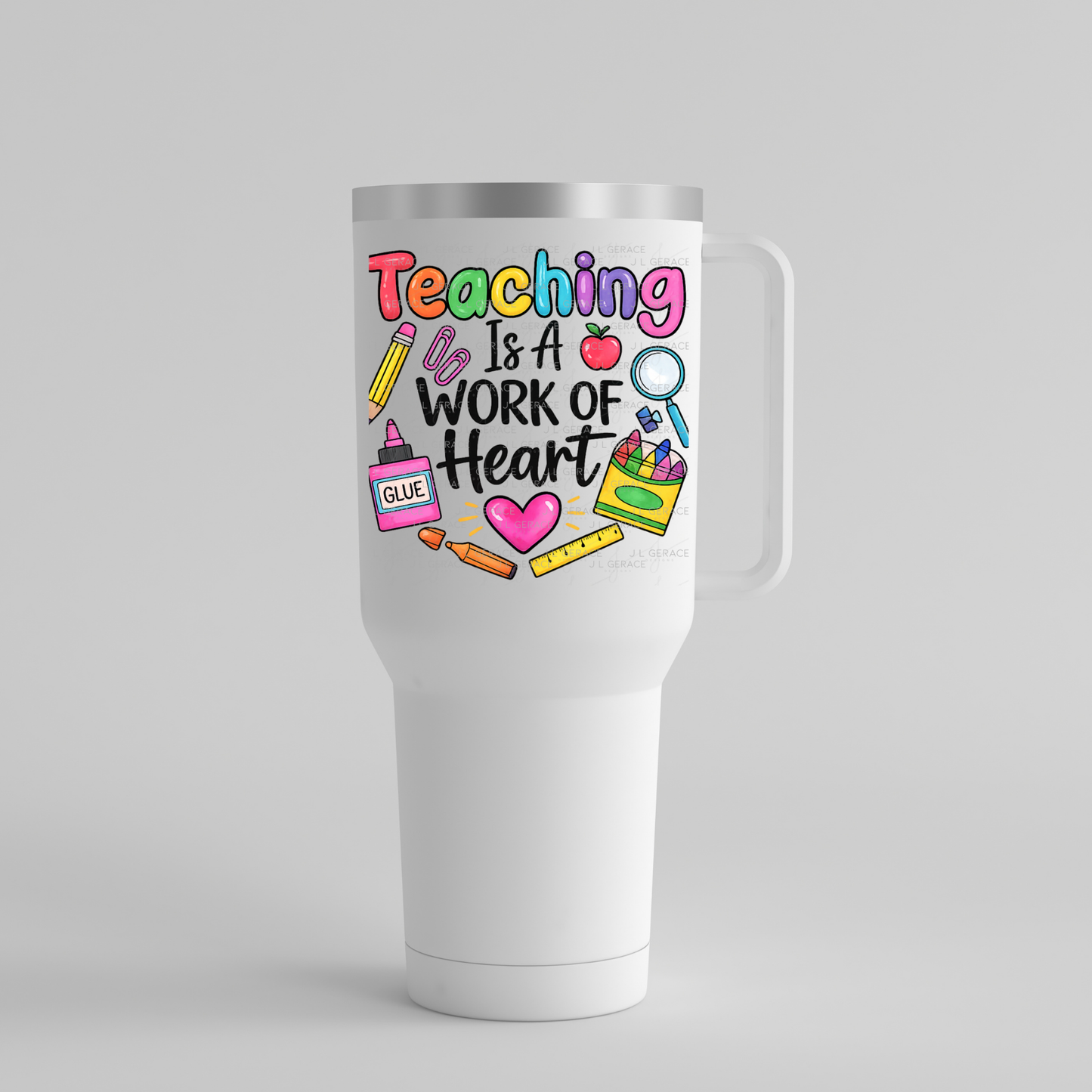 Teaching Is A Work Of Heart Teacher PNG Digital Download (2 Colors)