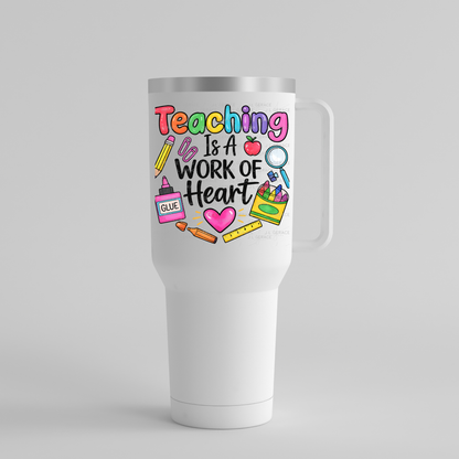 Teaching Is A Work Of Heart Teacher PNG Digital Download (2 Colors)