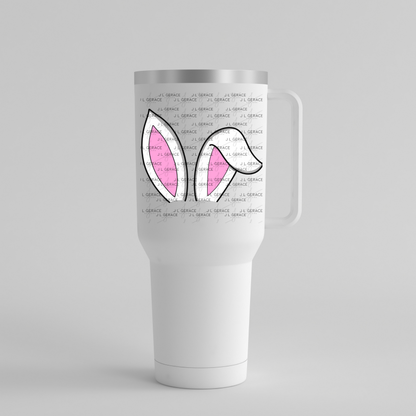 White Easter Bunny Ears Black Outline PNG