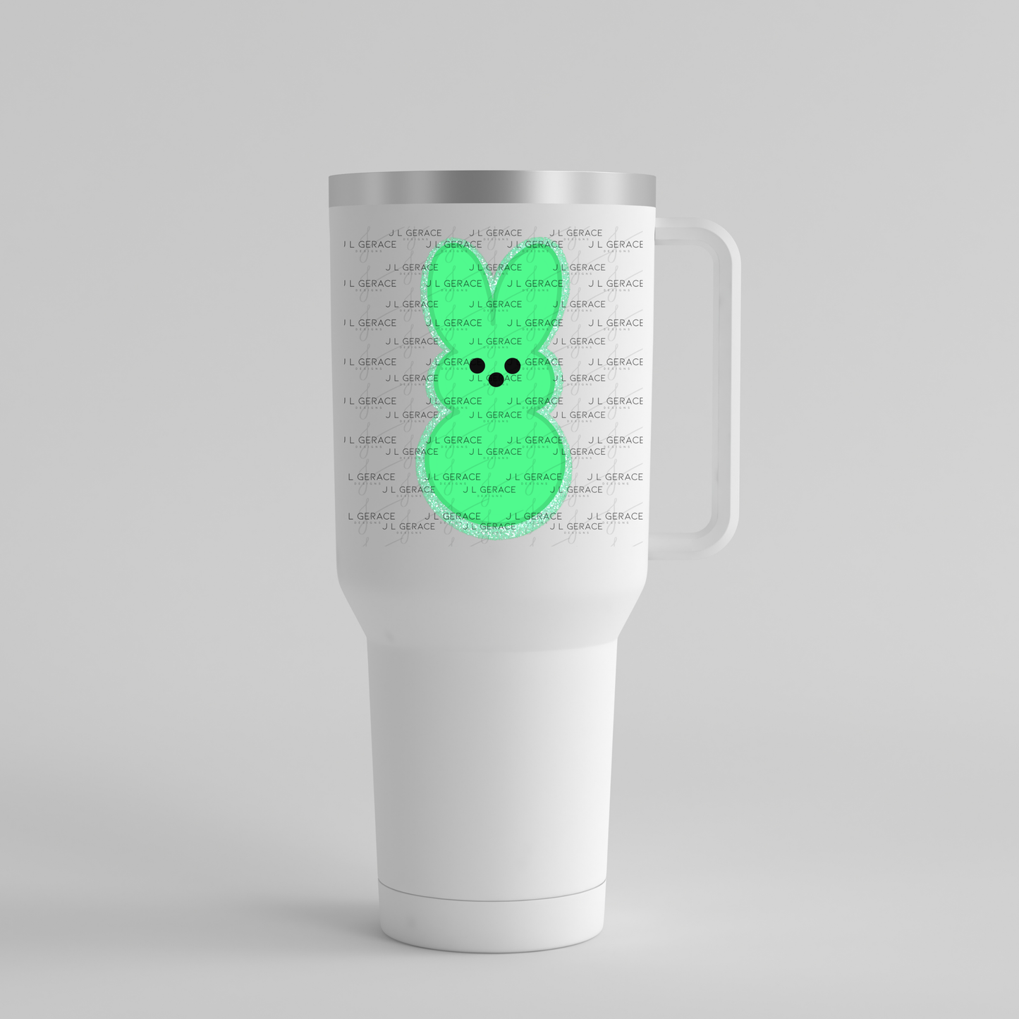 Green Glitter Bunny Peep Easter Clipart Sublimation PNG