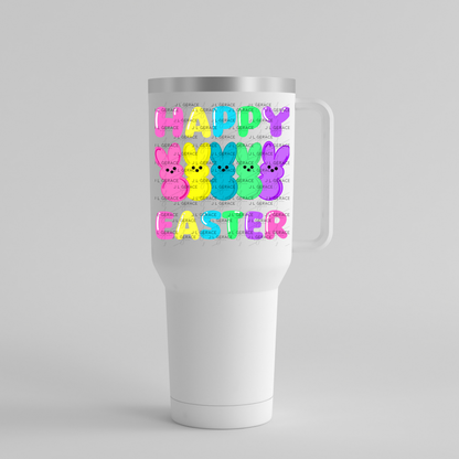 Happy Easter Bunny Clipart Sublimation PNG Peeps Bunny Colorful Design