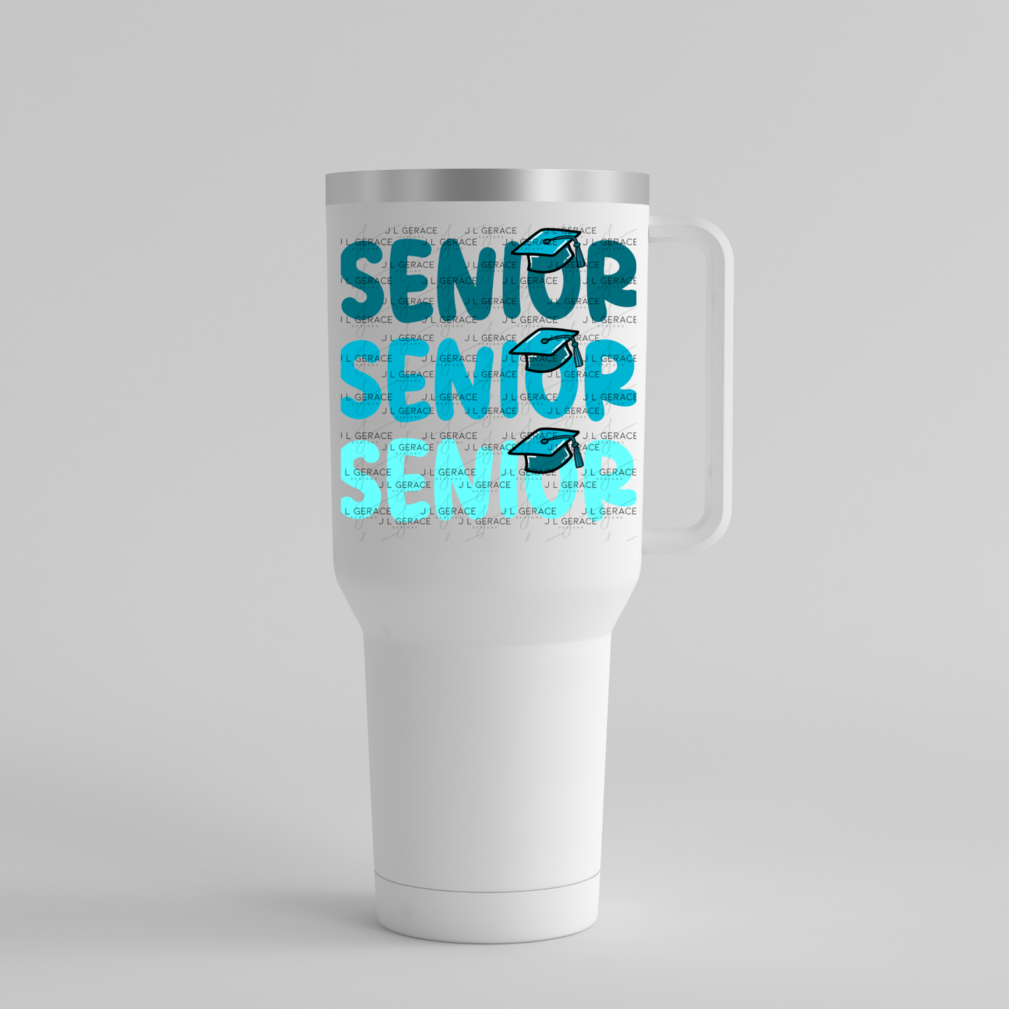 Senior PNG – Teal Graduation Cap Lettering Design