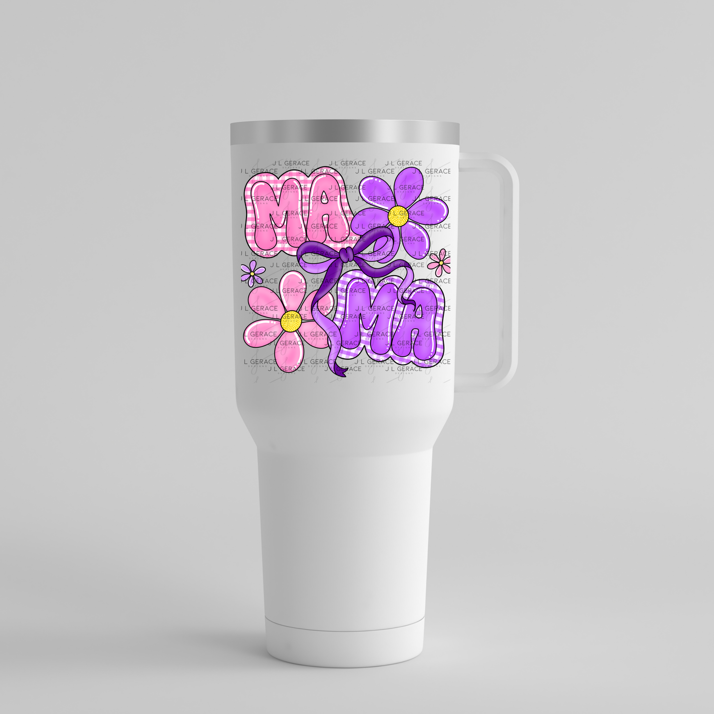 Mama Floral Bow PNG Design